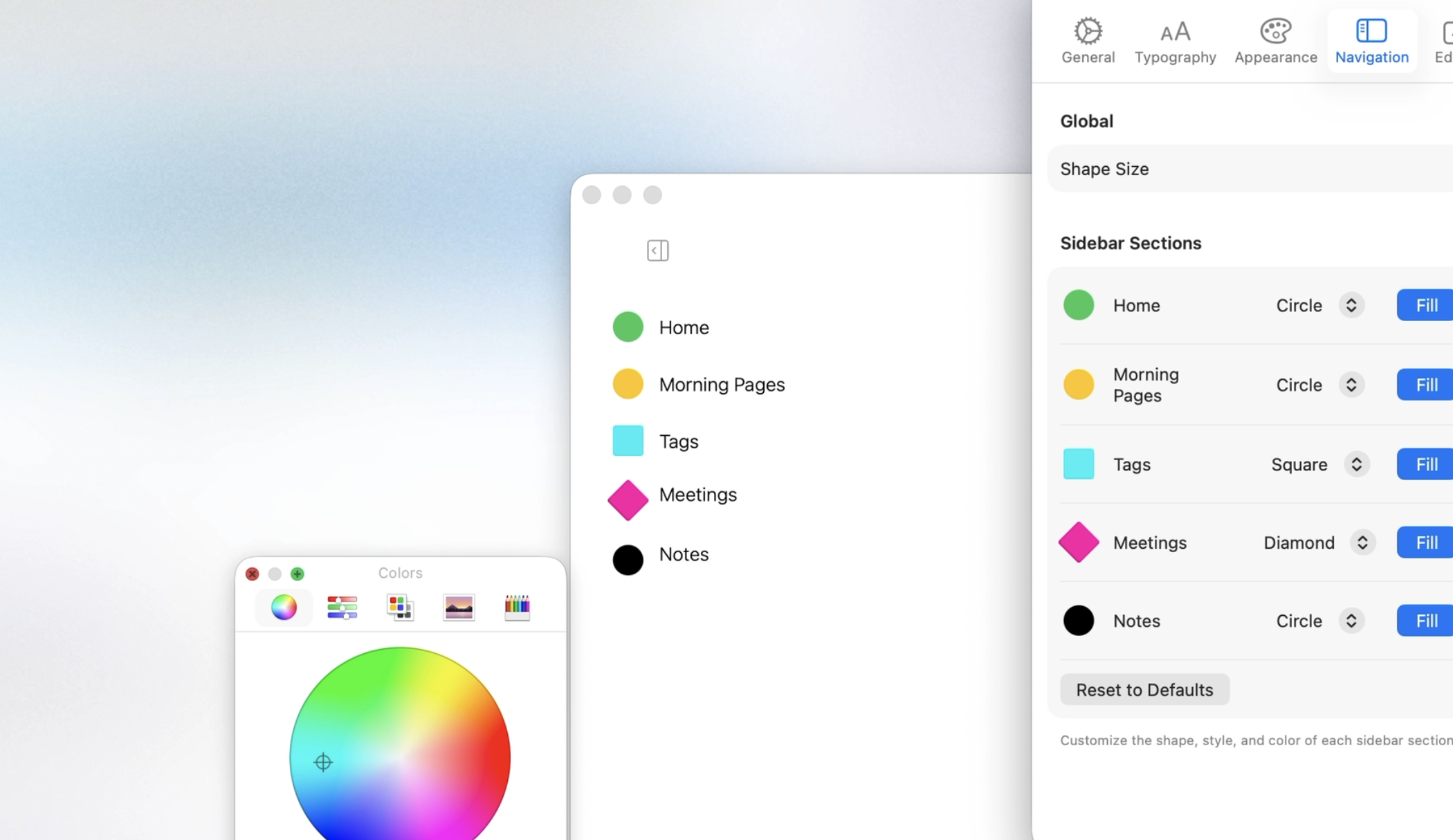 Enhanced AI panel color customization and sidebar navigation settings